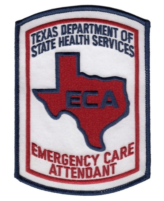 TEXAS EMERGENCY CARE ATTENDANT SHOULDER PATCH - SEW ON.